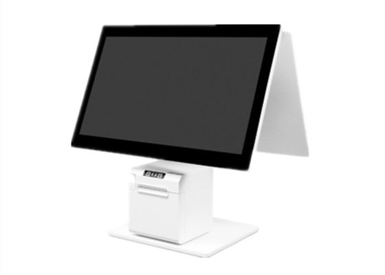 Tümü Tek Satış Noktasında Nakit Kaydı Bilgisayar Masaüstü POS Makinesi Android 11 Çift Ekranlı POS Sistemi